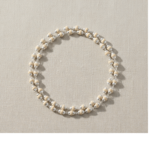 Silver Plated Tulsi Mala Shiv Shakti Ratna